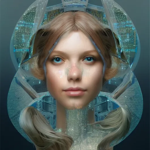 Prompt: artificial intelligence face like barbi doll being built piece by piece, fibonacci, broken mirror, intricate, highly detailed, digital painting, artstation, concept art, smooth, sharp focus, illustration, unreal engine 5, 8 k, art by artgerm and greg rutkowski and alphonse mucha