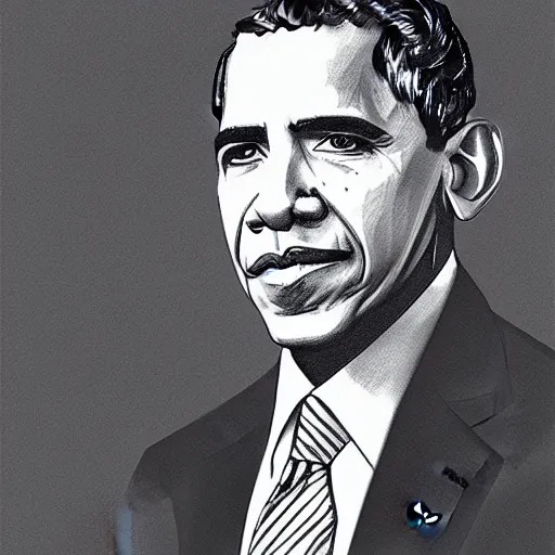 Image similar to Portrait of Obama, sketched by Rafael Albuquerque