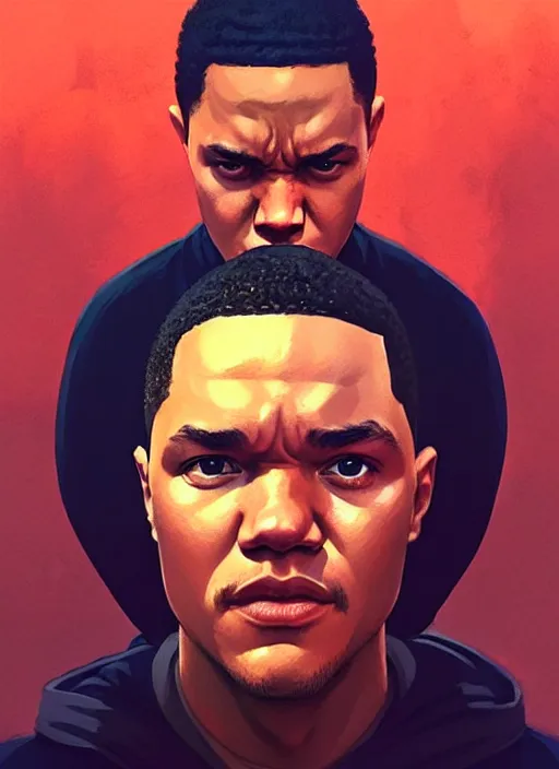Image similar to dream highly detailed portrait of trevor noah, magnificent, photographic realistic background, by atey ghailan, by greg rutkowski, by greg tocchini, by james gilleard, by joe fenton, by kaethe butcher, trending on instagram, award winning details