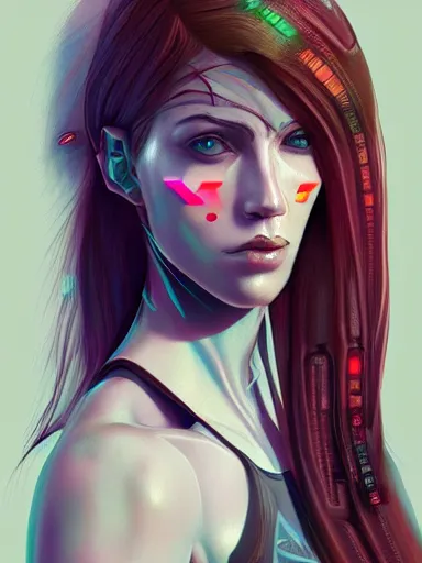 Prompt: cyborg girl, portrait, digital painting, elegant, beautiful, highly detailed, artstation, concept art