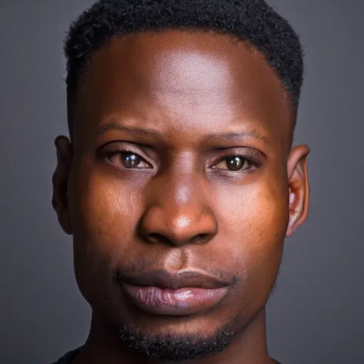 Prompt: headshot, portrait photo still of an average congolese man, white background, 8 k, 8 5 mm f 1. 8