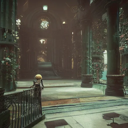 Image similar to kodak portra 8 0 0, infinitely detailed hd scenery ambience from nier automata, dream design, relief concept, majestic dream scenery detailed magic