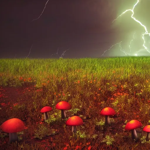 Prompt: a dramatic nuclear explosion but with flowers, mushroom, dramatic lightning, octane render, cinematic rendering, 8k