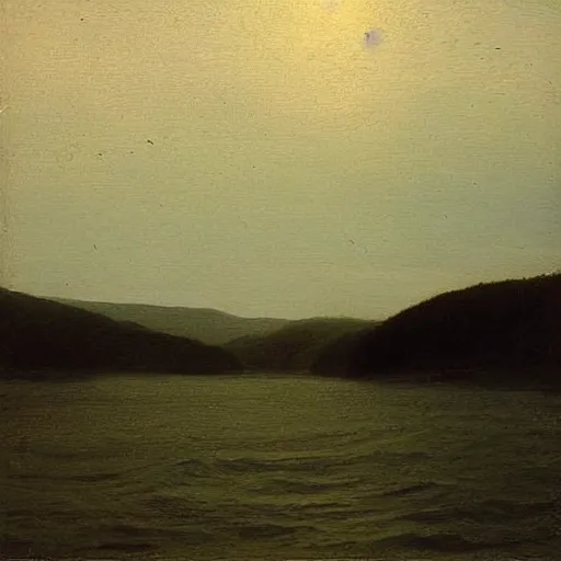 Prompt: “ surfing on the hudson river, hudson river school ”