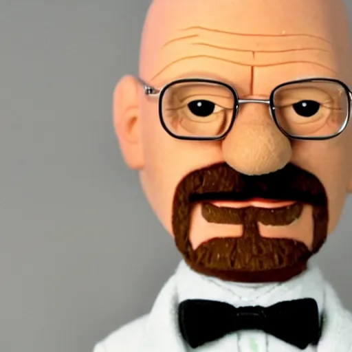 Prompt: walter white from breaking bad as a muppet