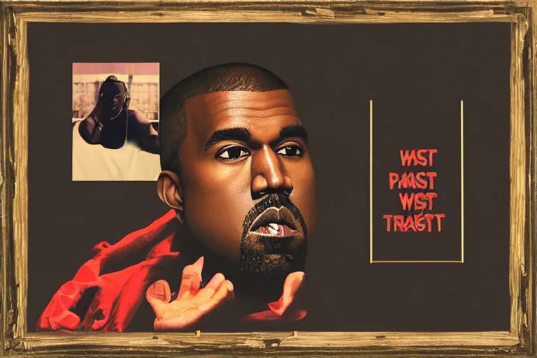 Image similar to kanye west my beautiful dark twisted fantasy,