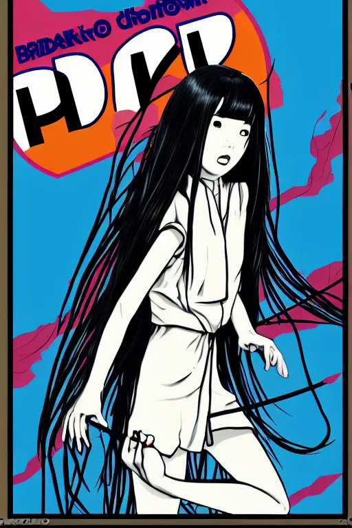 Image similar to sadako out from billboard!!! pop art, pixel, bioshock, gta chinatown, artgerm, richard hamilton, mimmo rottela, julian opie, aya takano, marika mori