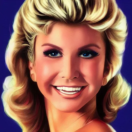 Image similar to Olivia Newton-John as Sandy from Grease (1978), portrait.. by wlop, artgerm, andrei riabovitchev, nuri iyem, james gurney, james jean, greg rutkowsk. high detail, great lighting, 8k resolution, masterpiece, concept art, illustration