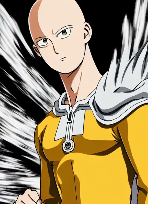 Image similar to A full portrait photo of real-life saitama one punch man, f/22, 35mm, 2700K, lighting, perfect faces, award winning photography.