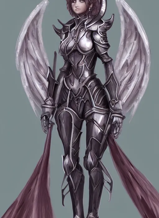 Image similar to concept art. angel knight girl. artsation trending. highly detailed