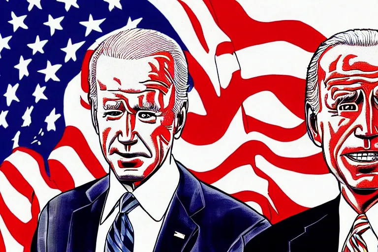 Prompt: Joe Biden melts America, Junji Ito