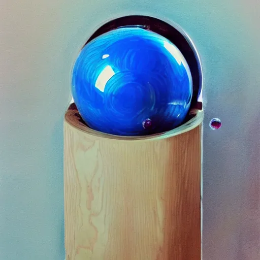 Prompt: blue bowling ball