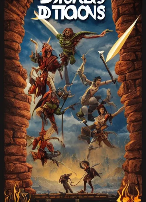 Image similar to movie poster for dungeons and dragons