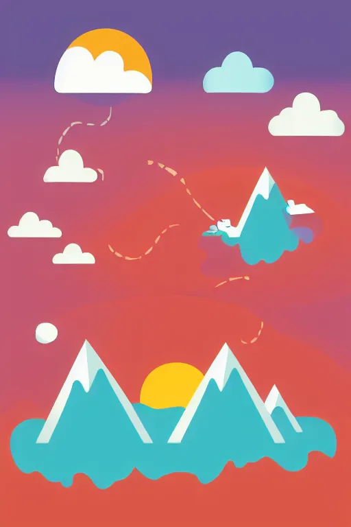 Image similar to airplane mountain flat vector illustration digital art trending on artstation