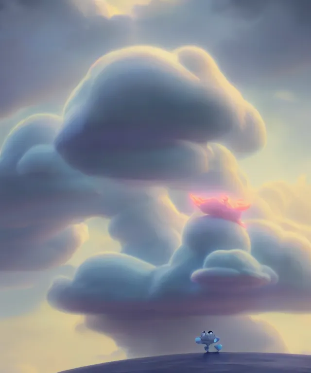 Image similar to cloud srife in the style of pixar, crisp 8 k line art, digital painting, artstation, unreal engine, octane render, concept art, matte, sharp focus, illustration, art by dave kendall