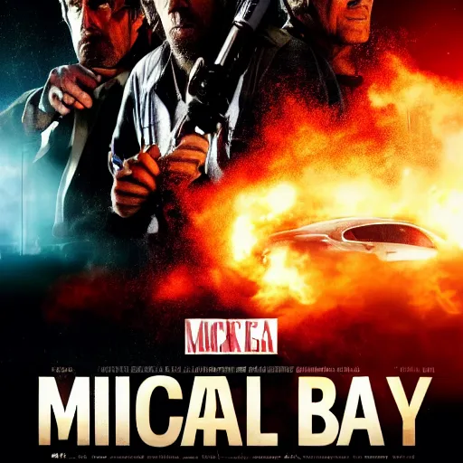 Prompt: Micheal bay movie poster, explosions