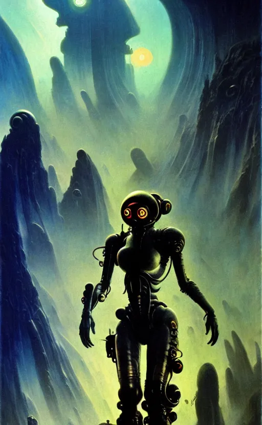 Image similar to exquisite imaginative scifi alien poster art, movie art, cyberpunk, james gurney, james jean, frank frazetta, 8 k, denoised, sharp, crisp, high quality, cinematic