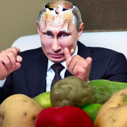 Image similar to vladimir putin but he is a potato