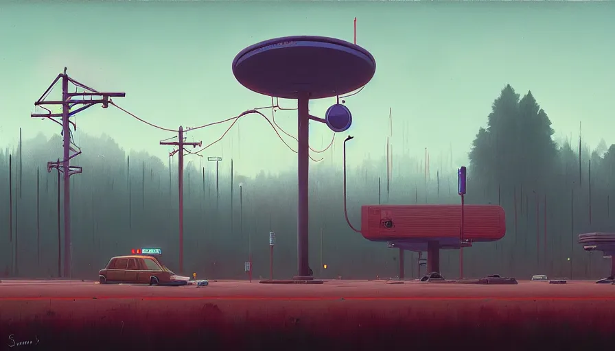 Image similar to the two complementary forces that make up all aspects and phenomena of life, by simon stalenhag