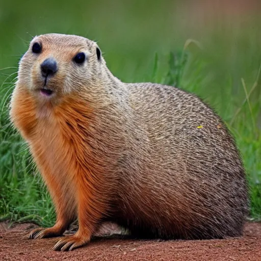 Image similar to a bear crossed with a prairie dog, award winning photograph