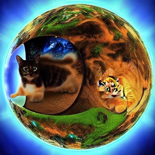 Prompt: “Earth being destroyed by cats”