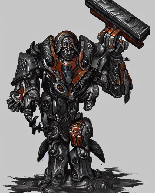 Prompt: fleshmetal obliterator with guns, trending on artstation