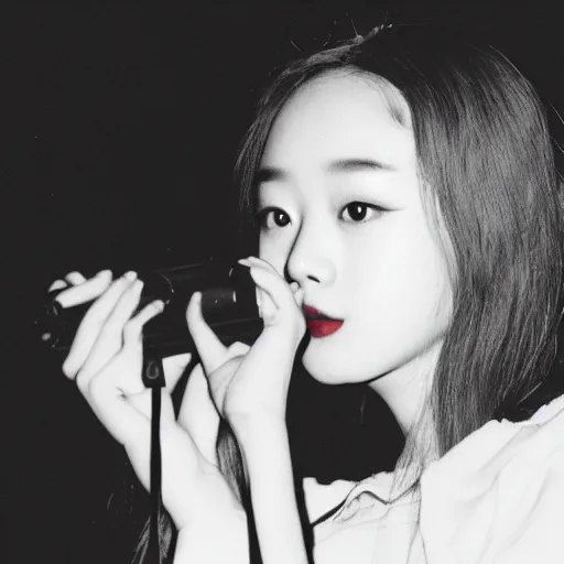 Prompt: Chuu from LOONA as a communist revolutionary, 35mm film