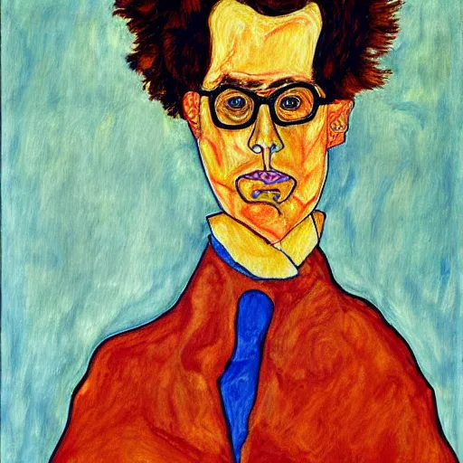 Image similar to a painting of donald trump in the style of egon schiele.