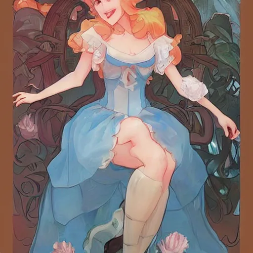 Prompt: an adorable princess peach by krenz cushart, artgerm, alphonse mucha, akihiko yoshida