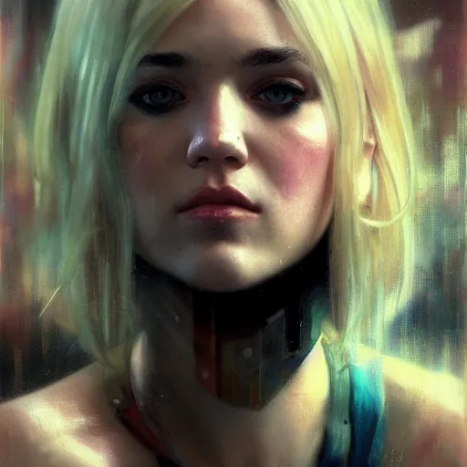 Prompt: hanna montana, full figure, long shot hyperrealistic portrait, bladerunner street, art of elysium by jeremy mann and alphonse mucha, fantasy art, photo realistic, dynamic lighting, artstation, poster, volumetric lighting, very detailed face, 4 k, award winning