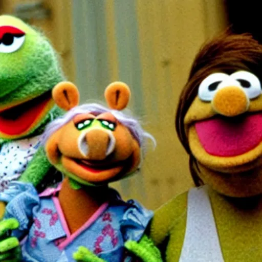 Prompt: the muppets go to east harlem in the 1980s