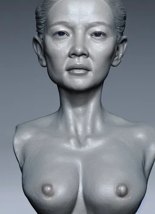 Image similar to 3D resin miniature sculpture by Luo Li Rong, white woman, prefect symmetrical face, academic art, realistic, 8K, Introduction factory photo, Product Introduction Photo, Hyperrealism. Subsurface scattering, raytracing, Octane Render, Zbrush, simple background