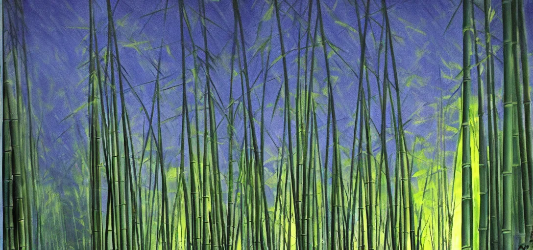 Image similar to bamboo forest at night, Genndy Tartakovsky