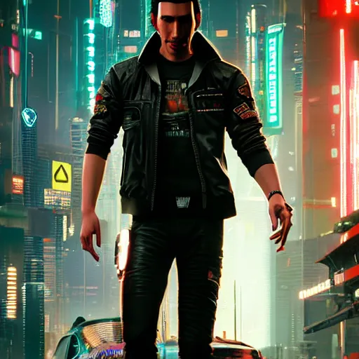 Image similar to Adam driver as a character in cyberpunk 2077