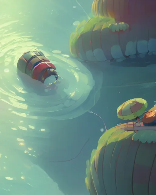 Image similar to a giant caterpillar taking a bath, cory loftis, james gilleard, atey ghailan, makoto shinkai, goro fujita, marco bucci, character art, rim light, exquisite lighting, clear focus, very coherent, plain background, soft painting