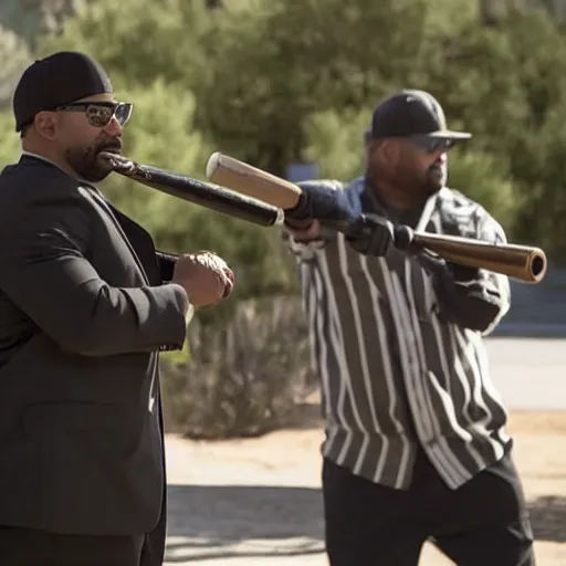 Image similar to Still of Big Smoke wielding a baseball bat in Better Call Saul