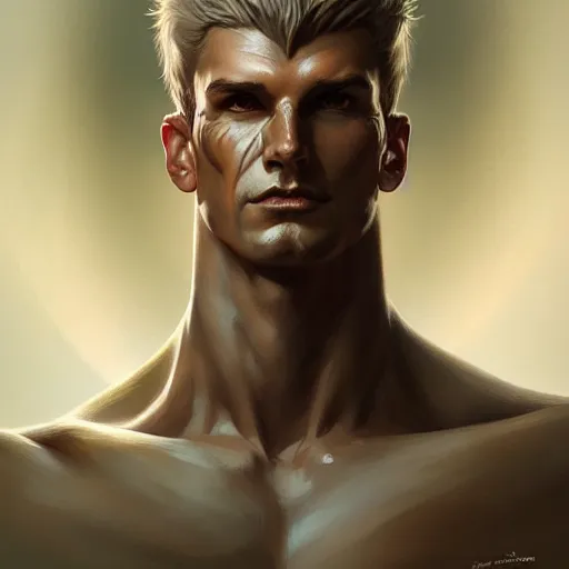 Image similar to sandman portrait of forest gog, male, clear face, masculine, upper body, muscular, fantasy, intricate, elegant, highly detailed, digital painting, artstation, concept art, matte, sharp focus, illustration, art by artgerm and greg rutkowski and alphonse mucha