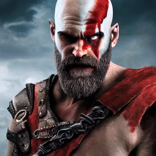 Prompt: jim carrey as kratos