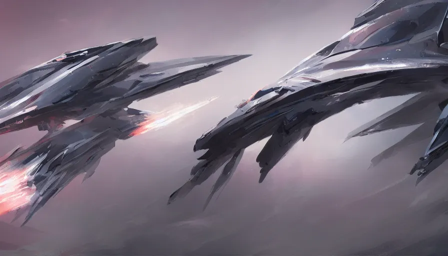 Image similar to concept art by jama jurabaev, cinematic shot, trending on artstation, high quality, brush stroke, hyperspace, pale colors, spaceship