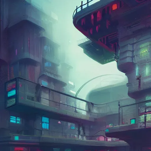 Image similar to cyberpunk mansion, D&D, sci-fi, elegant, hopeful, muscular, highly detailed, digital painting, artstation, concept art, smooth, sharp focus, illustration