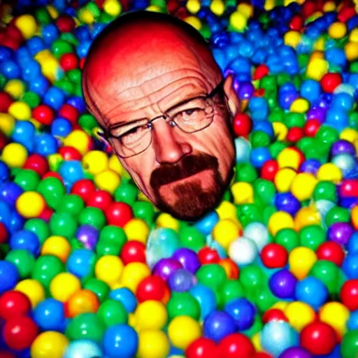 Image similar to walter white in a ball pit.