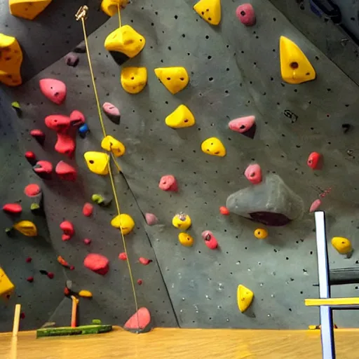 Prompt: “climbing in an indoor bouldering gym, high definition, highly realistic”