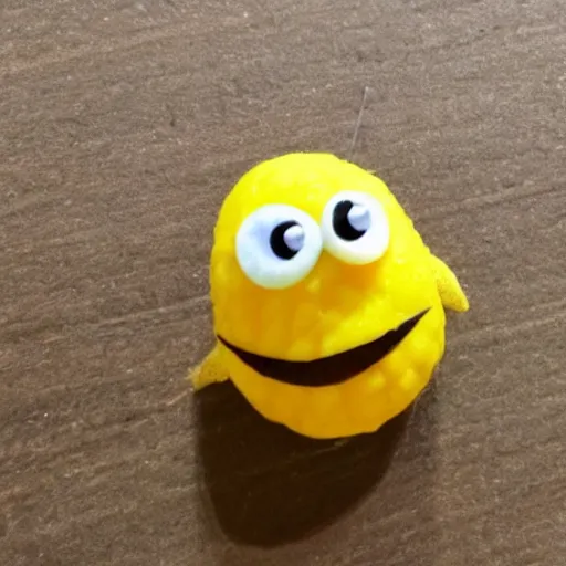 Image similar to a terrified lemon, cute