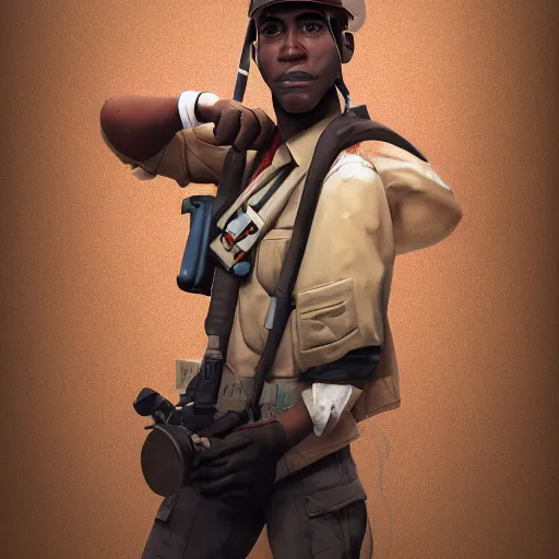 Image similar to the scout from team fortress 2 in call of duty, au naturel, hyper detailed, digital art, trending in artstation, cinematic lighting, studio quality, smooth render, unreal engine 5 rendered, octane rendered, art style by klimt and nixeu and ian sprigger and wlop and krenz cushart