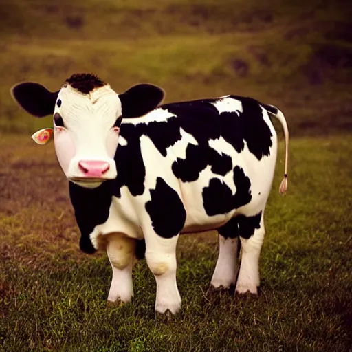 Prompt: very very very very cute chibi baby cow, portrait, pixar style, happy meadow background, cinematic lighting, award winning creature portrait photography