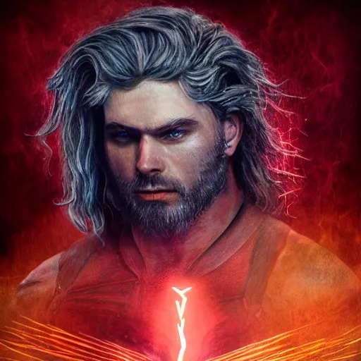 Image similar to god of thunder, concert art, ultra realistic, trending on artstation, charadesign, 8K