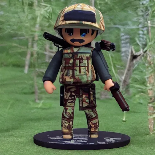 Image similar to camp, ak 4 7, nendroid, stephen bliss style