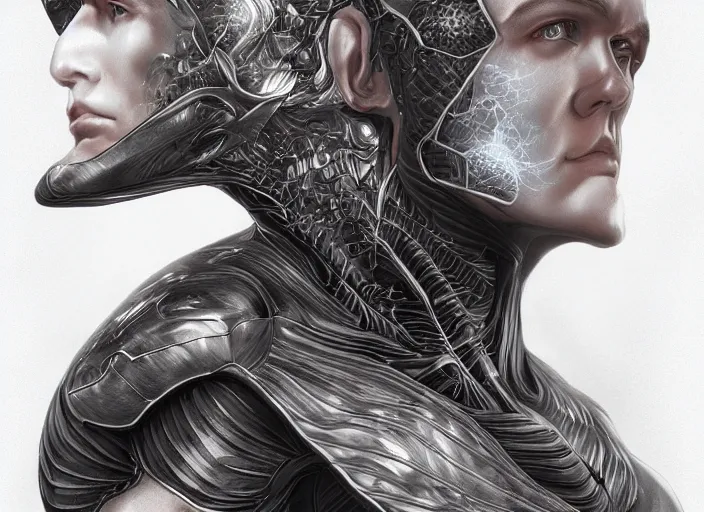 Prompt: a biologic boy 4 1 6 0 by artgerm and ernt haeckel, vivid colour, trending on artstation