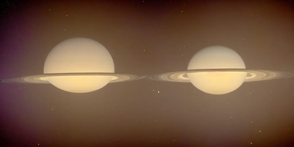 Prompt: a beautiful view on saturn and its ring from one its moon, dramatic lighting, cinematic, bokeh.