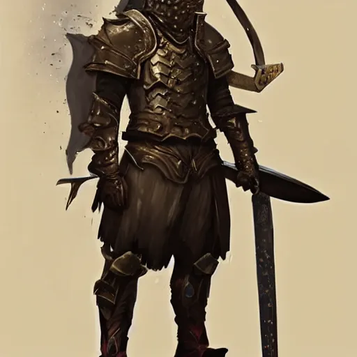 Image similar to a man dressed in armor and holding a sword, concept art by senior character artist, featured on cgsociety, afrofuturism, concept art, apocalypse art, steampunk